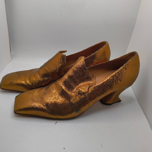 Fluevog, Super Fine Cardinal, Gold size 9 - Picture 8 of 12
